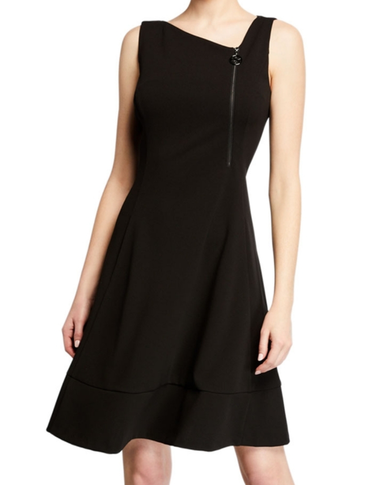 Donna Karan Fit-&-Flare Zip Dress